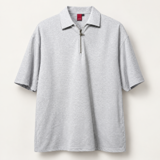 Light Grey Essential Zip Tee