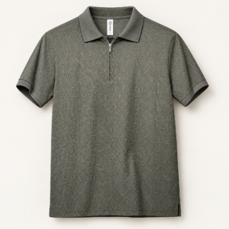 Olive Vertex Zip Polo