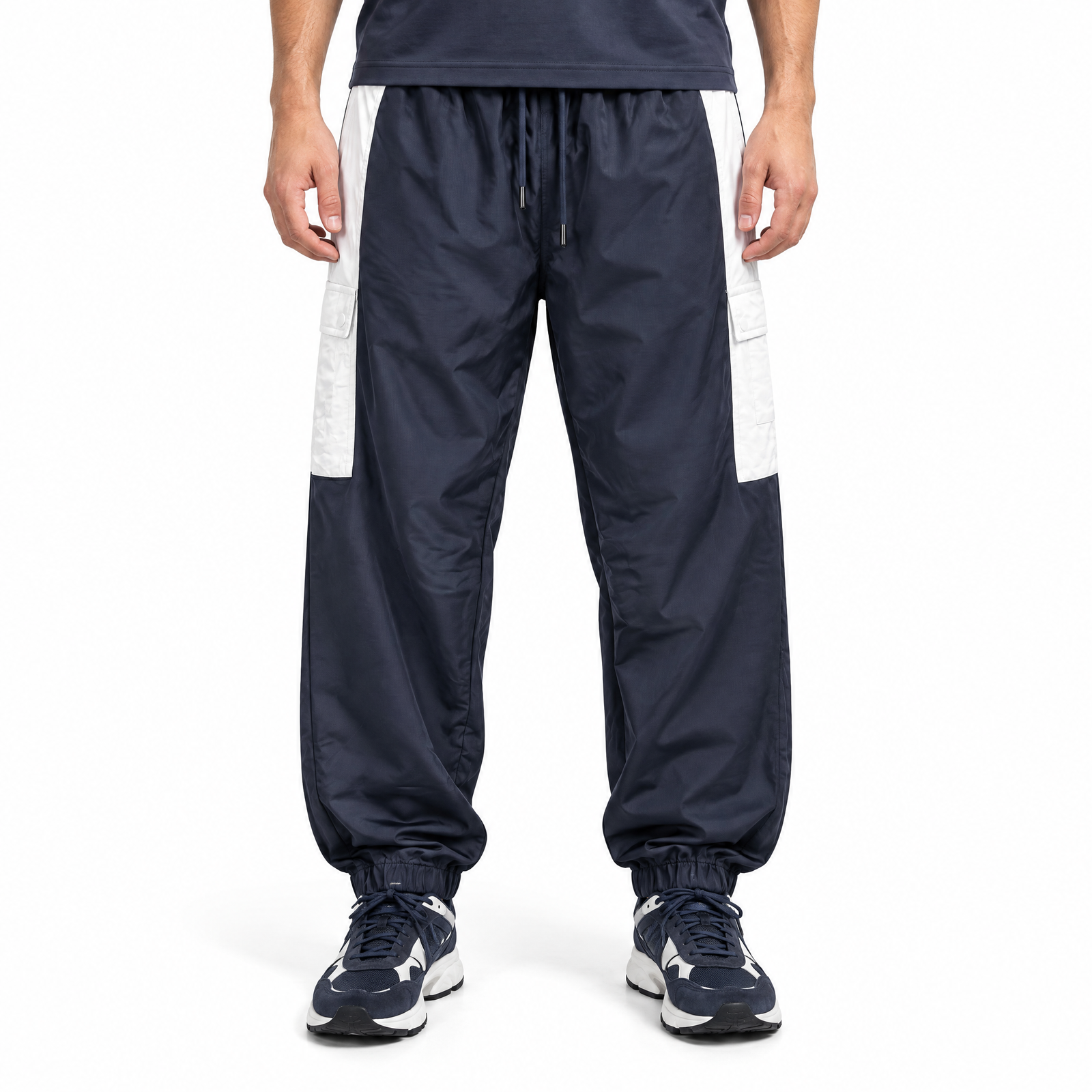 Navy Cargo Track Pants - Image 2