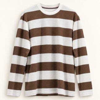 Cocoa Wide Stripe Knit Long Sleeve
