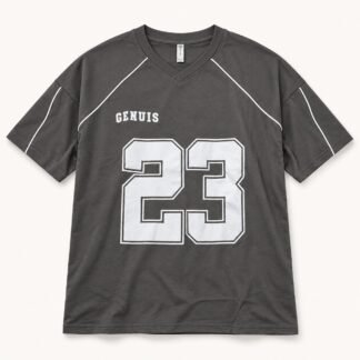Charcoal 23 Piped V-Neck Tee
