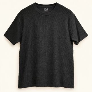 Black Textured Essential Tee