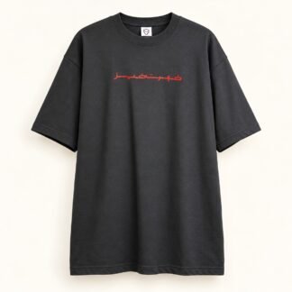 Charcoal Red Script Tee