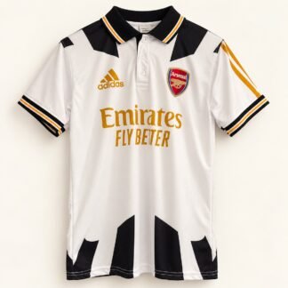 White Gold Arsenal Football Polo
