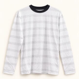White Dotted Stripe Long Sleeve
