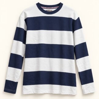 Navy Wide Stripe Long Sleeve