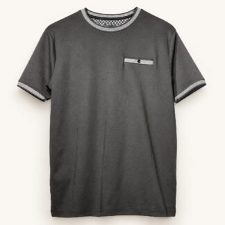 Charcoal Contrast Trim Tee